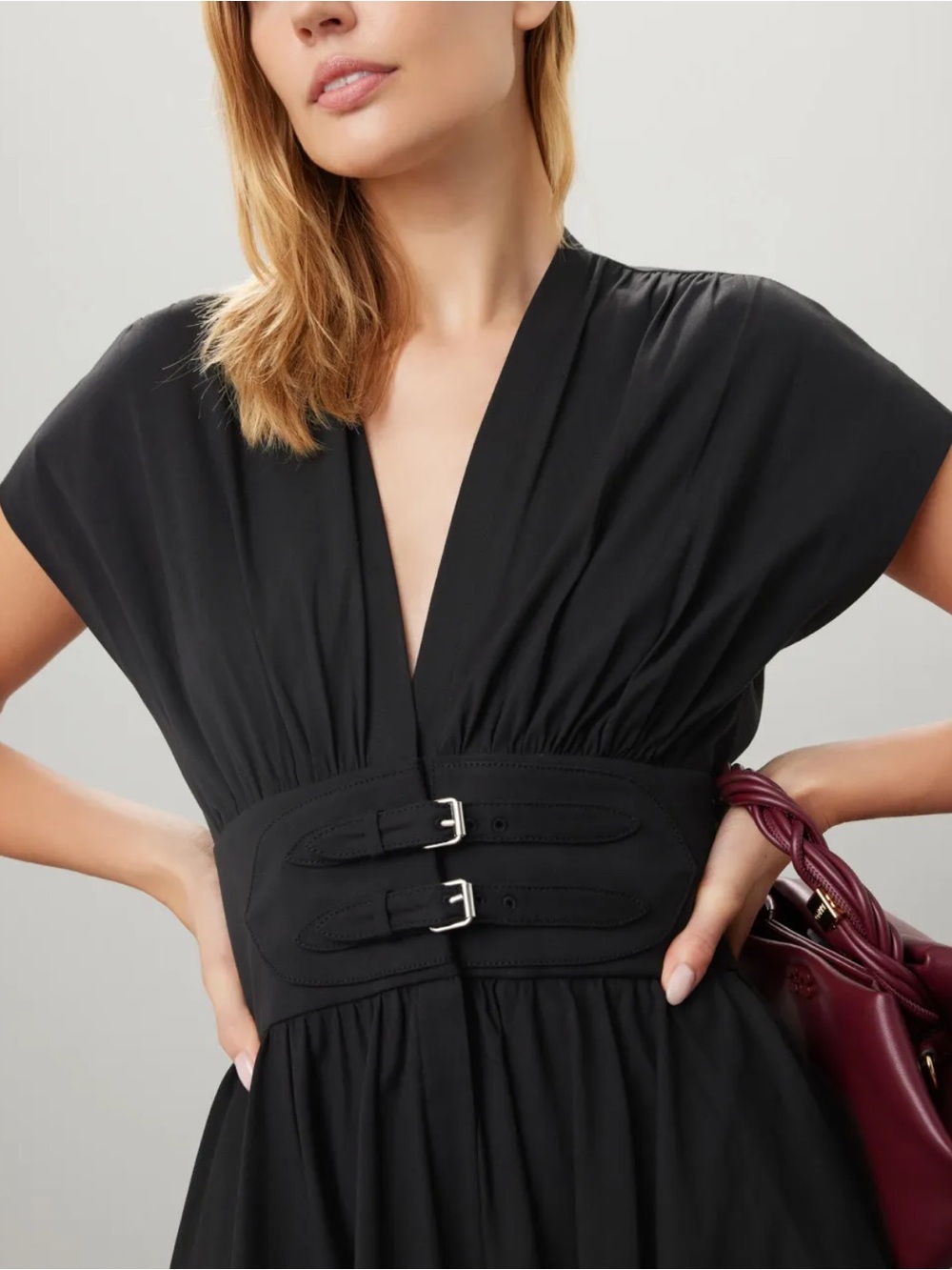 Alexis Jaden Black Belted V-Neck Maxi Dress - Picture 5 of 12